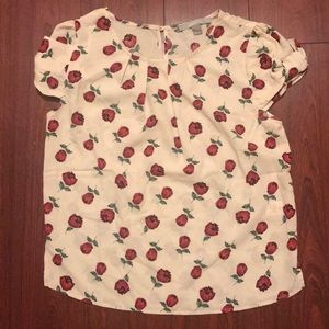 ModCloth Floral Short Sleeve Top Size Small